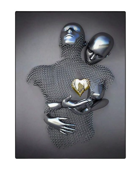 If Love Was a Painting - Wall Art- 3D - Gold Heart