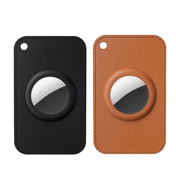 2-Pack Ultra Slim Leather Card Holder Compatible With Airtag For Wallet