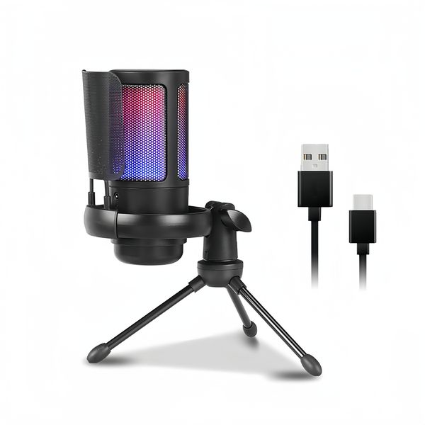 Gaming Microphone for PC Black Podcast Microphone usb computer microphone