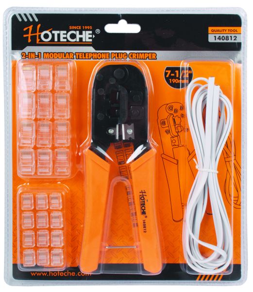 Hoteche 190mm Network Crimping Pliers for RJ11 and RJ45 Network Terminals