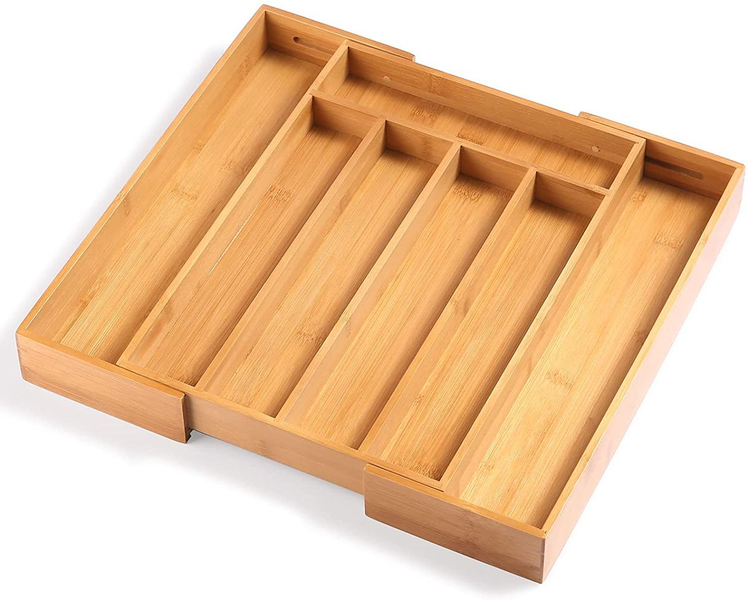 Ten-Tech Bamboo Expandable Drawer Organizer for Kitchen/Bathroom/Office