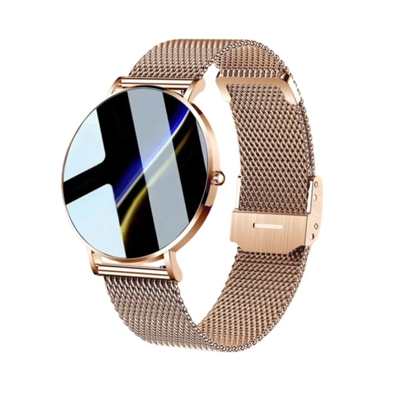 Beautiful Stainless Steel Smart Watch for Women 1.3" AMOLED Screen-Gold
