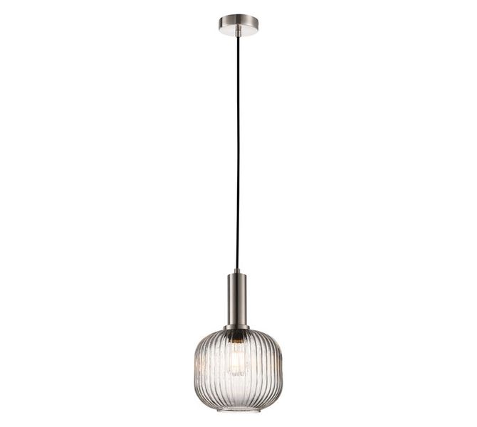 Jackie Cut Glass Pendant Satin Nickel 40 W