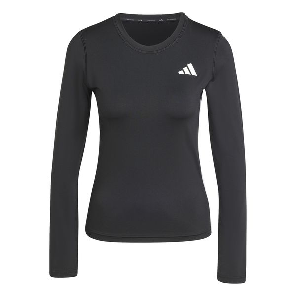 adidas Women's Essentials Long Sleeve 3-Stripes Workout Tee - Black/White