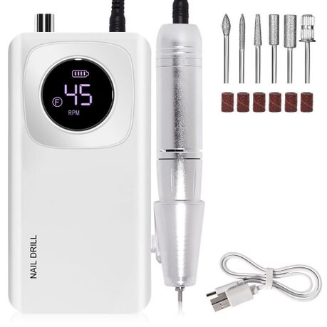 Professional Electric Nail Drill 45000 RPM Cordless Nail File Drill - Pink Image
