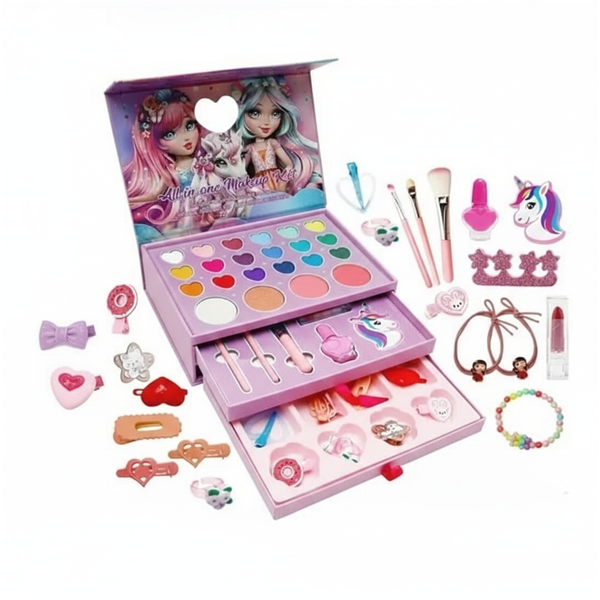 All-In-One Kids Makeup Kit - Stylish Unicorn Beauty Set