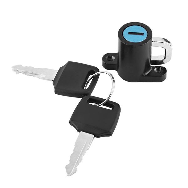 Universal Motorcycle Helmet Lock Hanging Hook with 2 Keys Black