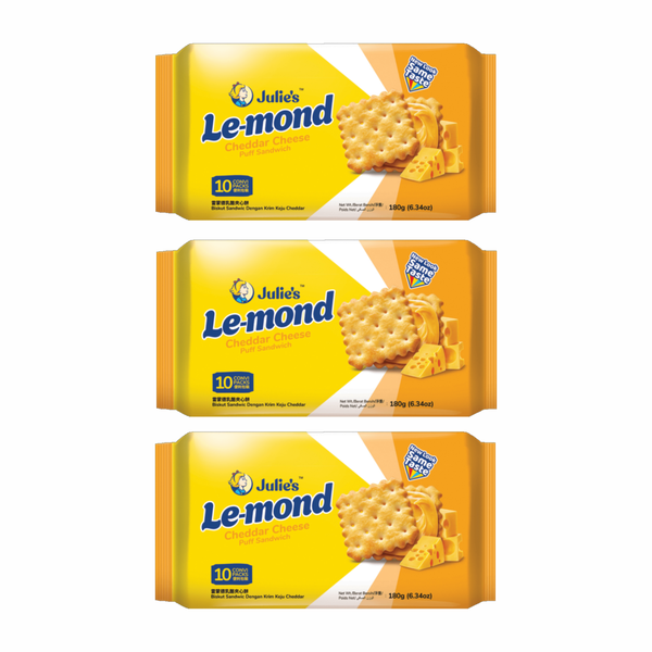 Julie's Le-mond Cheddar Cheese Biscuits 180grm (3pck)