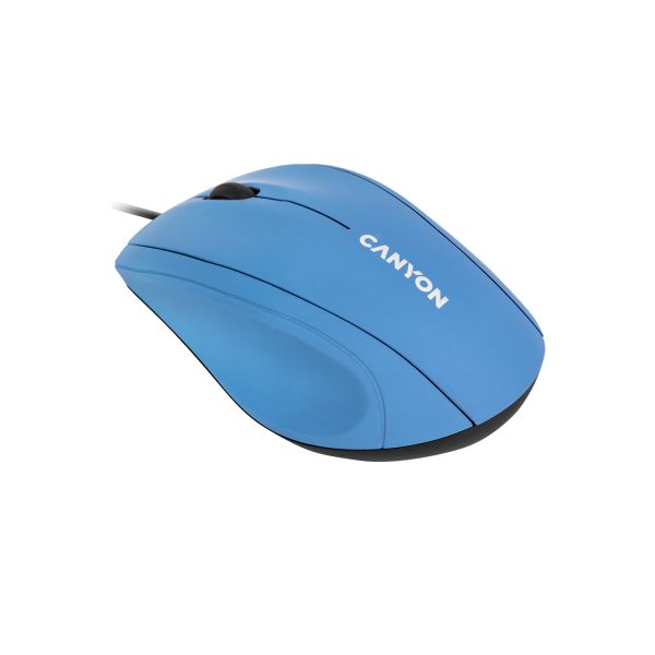 Canyon - Wired Optical Mouse with 3 keys, With 1.5M USB Cable Light Blue