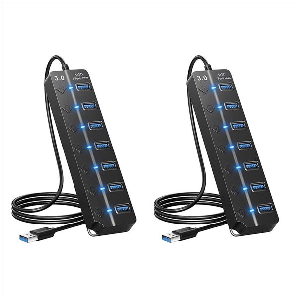 7 Ports Usb Hub Splitter Multi Hub Usb 3 0 Adapter Usb Several Ports