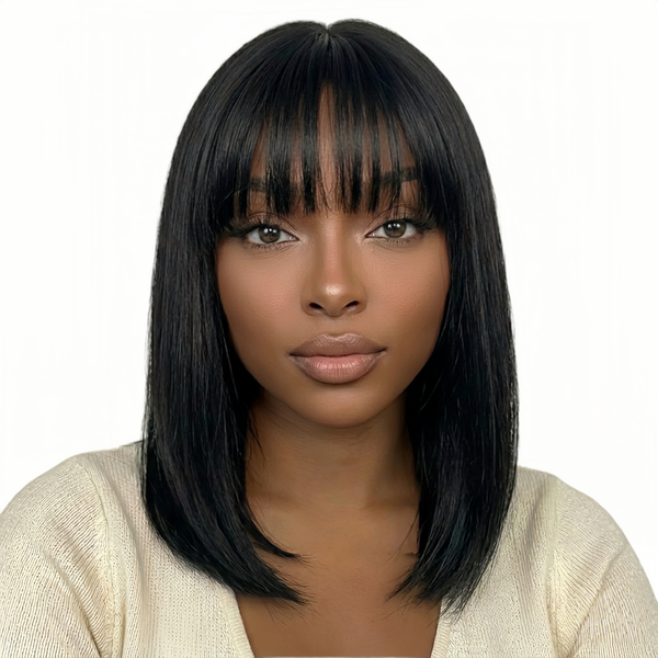 Luvée 14-inch Straight Fringe Wig Human Hair