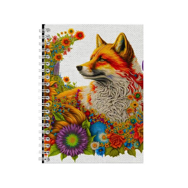 Embroidered FOX Notebook Animal Gift Idea Notepad Pad 100