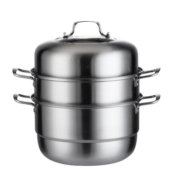 Tentech-Silver Stainless steel Double Steamer