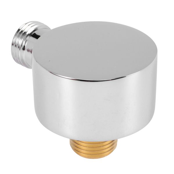 Wall Supply Elbow Brass Round Wall Mount Shower Hose Connector-Silver