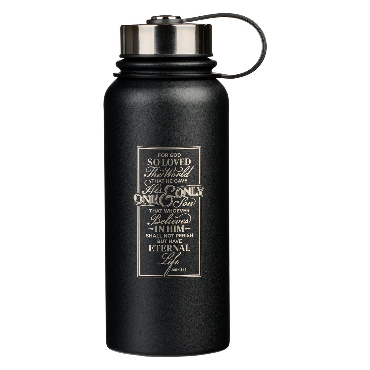 Stainless Steel Water Bottle One Only Son John 3 16 Black Buy 