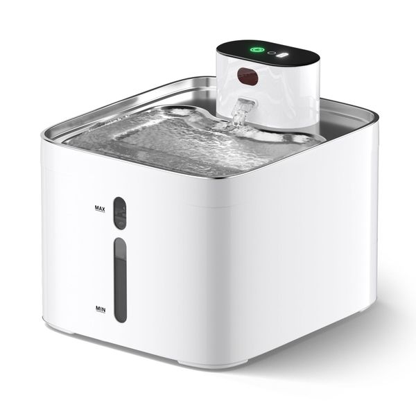 4.2L Smart Wireless Pet Water Fountain-304 Stainless Steel, Motion Sensor