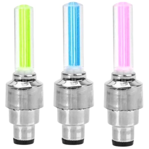 Wheel Valve Lights for Bicycle, Motorbike or Car - 3 Pack
