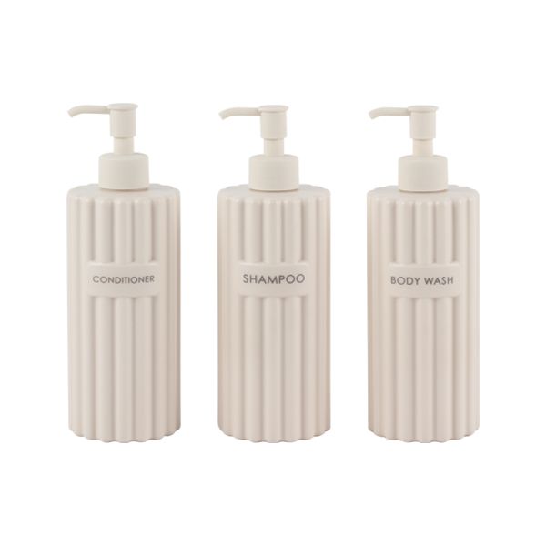 Casa -3Pc 450ml Dispenser Bottle Set | BodyWash, Shampoo, Conditioner