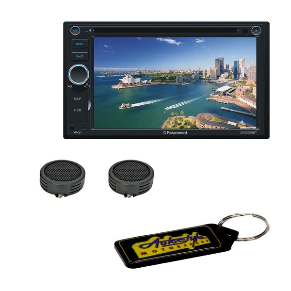 Paramount ZX6200NBT D/Din DVD with Bluetooth/USB &amp; Evo Tweeters &amp; Keyring