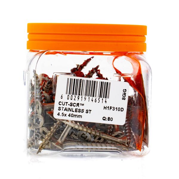 EUREKA Cut-Screw Stainless Steel 4.5 x 40mm Q:80 H1F310D