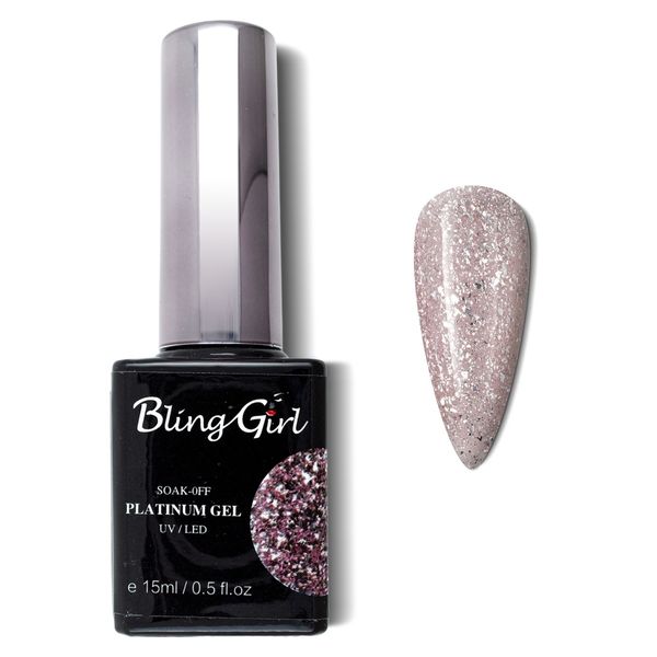 Bling Girl Glamorous Platinum UV/LED Nail Gel Polish 15ml #001- #036