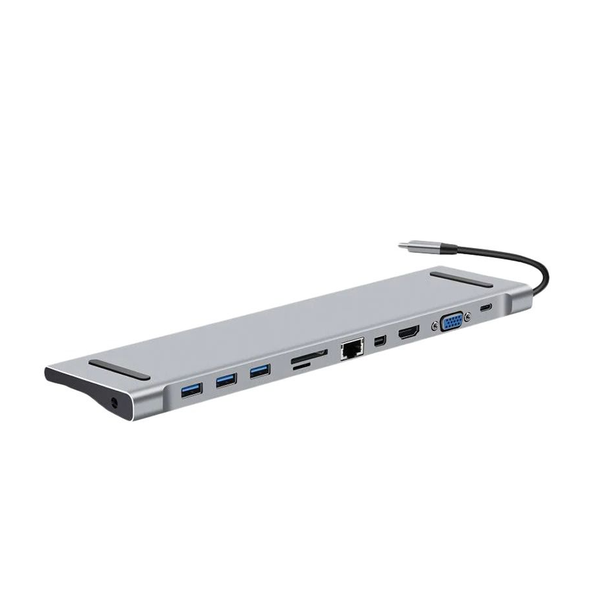 10 in 1 - Type-C To HDMI / VGA / USB / Rj45 / PD / SD/TF Hub
