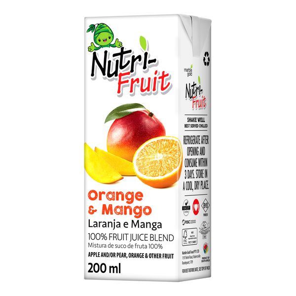 100% Nutri Fruit juice 200ml 24 case pack