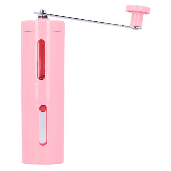 Manual Coffee Grinder Portable Hand Crank Coffee Bean Pepper Grinder Pink