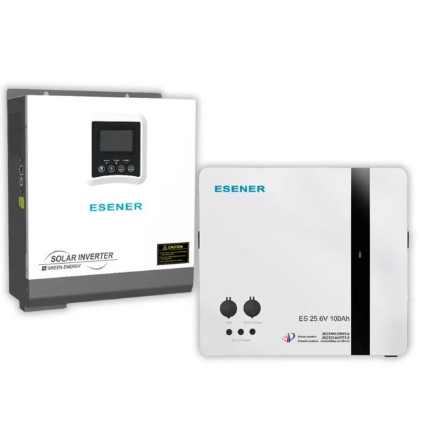Esener 3.6KW 24V Pro Inverter + Esener 2.56KW 24V Lithium-Ion Battery Combo