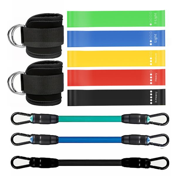 Ankle Resistance Bands Elastic Band Set Hip Leg Workout Equipment for Gym