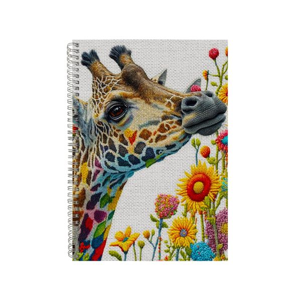 Embroidered GIRAFFE Notebook Animal Gift Idea Notepad Pad 100