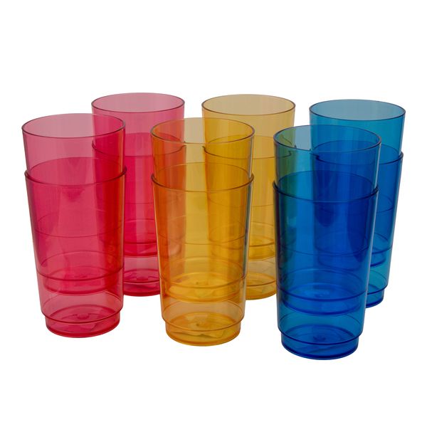 Tinted Plastic Tumblers - 350 ml - 12 Pack