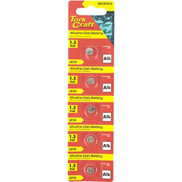 Tork Craft - Lr754 Alkaline Coin Battery X5 Pack