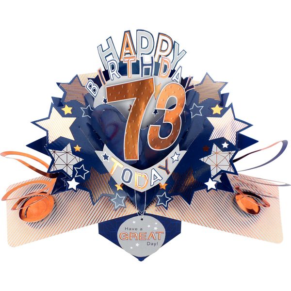 Happy 73rd Birthday 3D Pop Up Card - Male