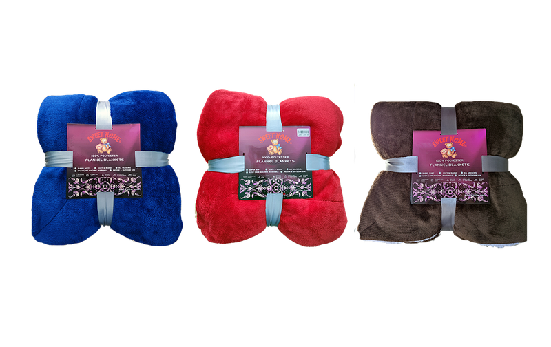 Super Soft ,Cozy &amp;Warm Sherpa Flannel Blanket - 3 Pieces Value Pack