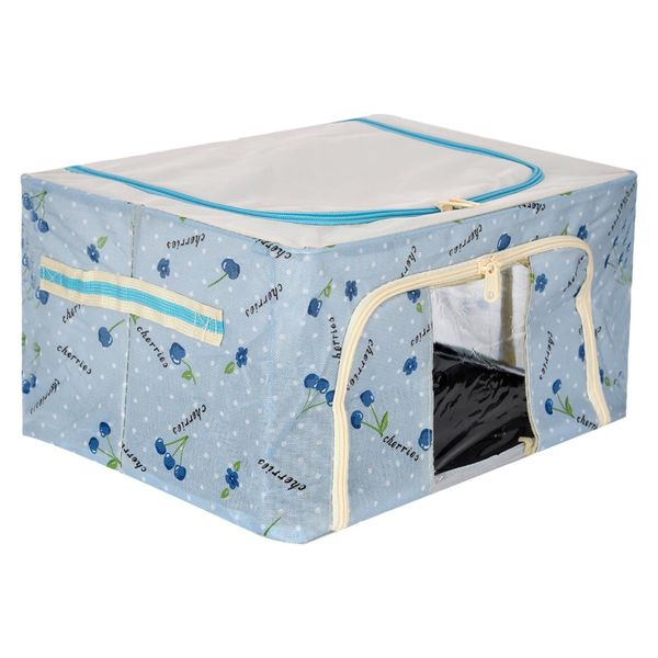 Foldable Oxford Cloth Storage Box with Steel Frame - 22L