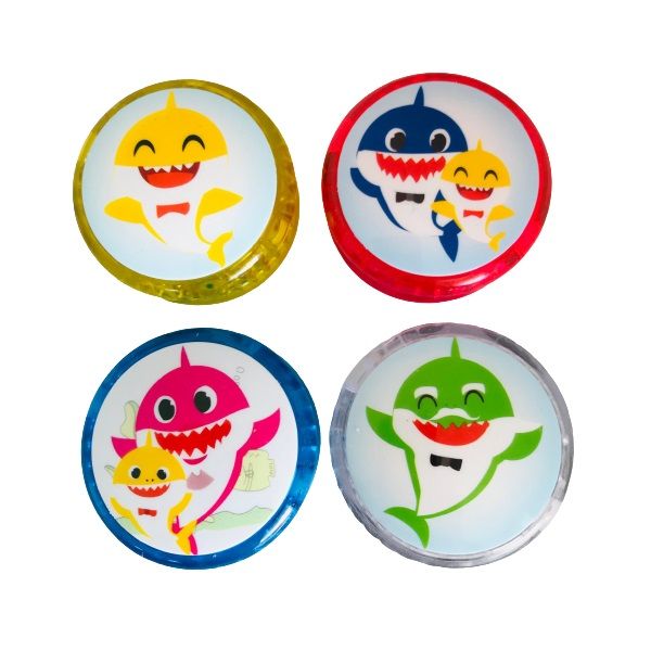 LED Light-Up Baby Shark Yo-Yo's (Set of 8) Assorted Colours