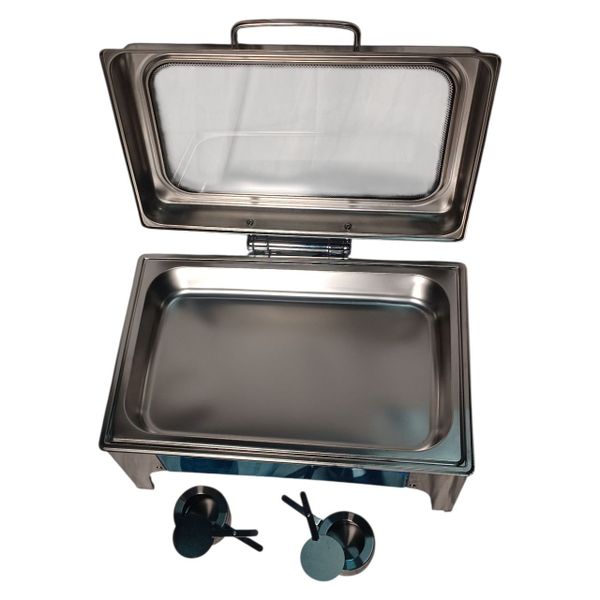 Rectangular Chafing Dish - G4 Silver with Glass Lid