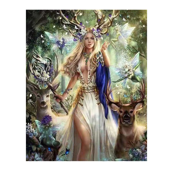 Diamond Painting DIY Kit,Full Drill, 50x40cm- Forest Fairy