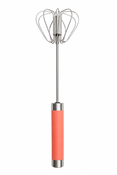 Stainless Steel Semi-Automatic Push Whisk - Hand Push Egg &amp; Milk Frother