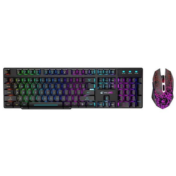 Ziyou Lang- 2.4G Wireless Rainbow Mechanical Feel Gaming Keyboard Mouse
