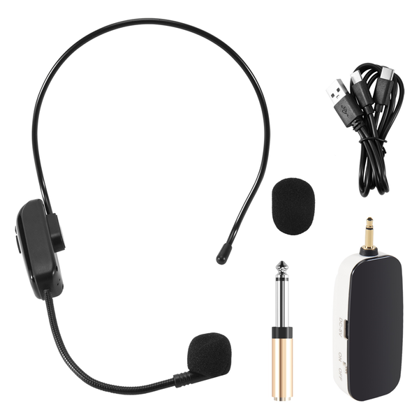 New 2 in 1 Handheld UHF Wireless Microphone Professional Head-Wear Mic Vol