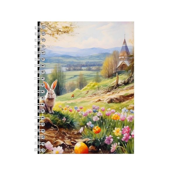 Bunny A5 Notebook Spiral and Lined Easter Graphic Design Notepad Present090