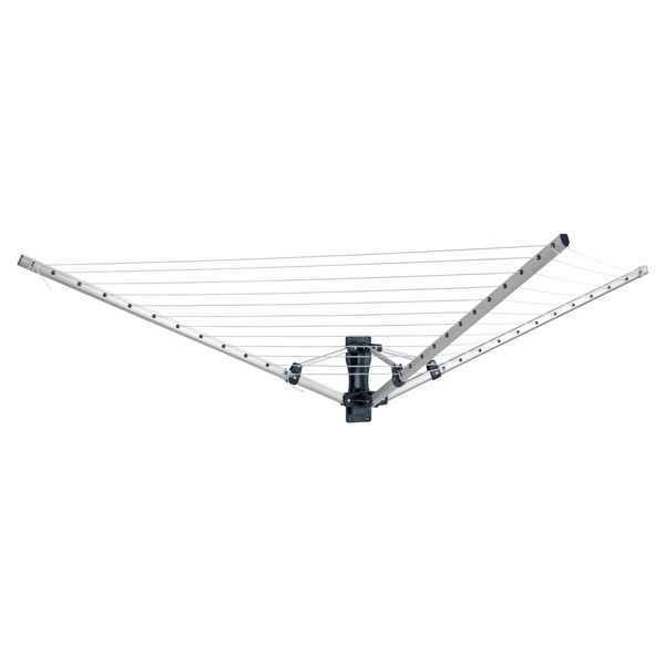 Wenko - Wall-Mounted Clothes Dryer Umbrella - Aluminium 195 X 42 X 104 Cm