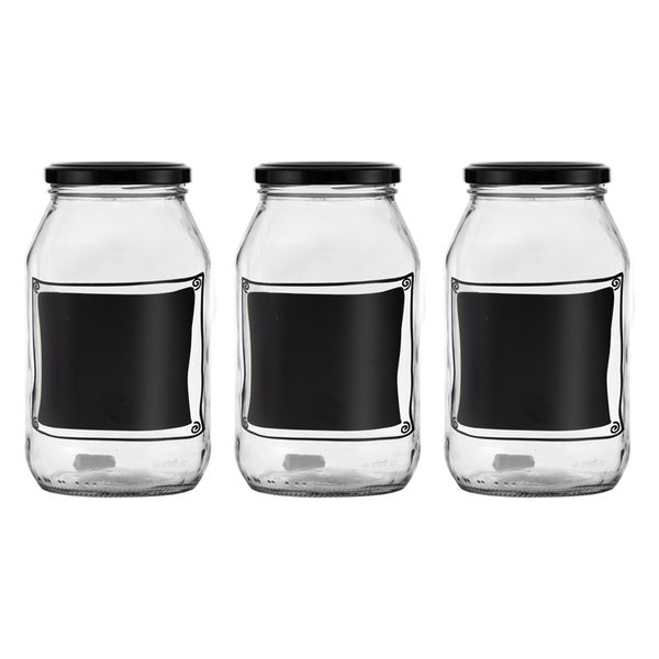 Regent 750ml Jar with Black Notes - 3 Pack