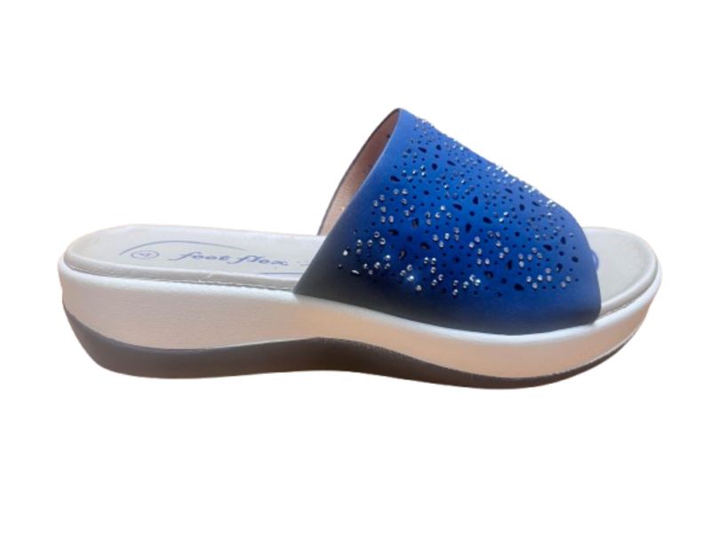 Foot Flex Ladies L1281830 Comfortable Slip-On Sandals with Cut Out Detail
