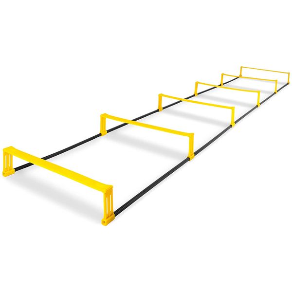 Sport Raised Agility Training Ladder with 6 Collapsible Hurdles - 2.4 Metre