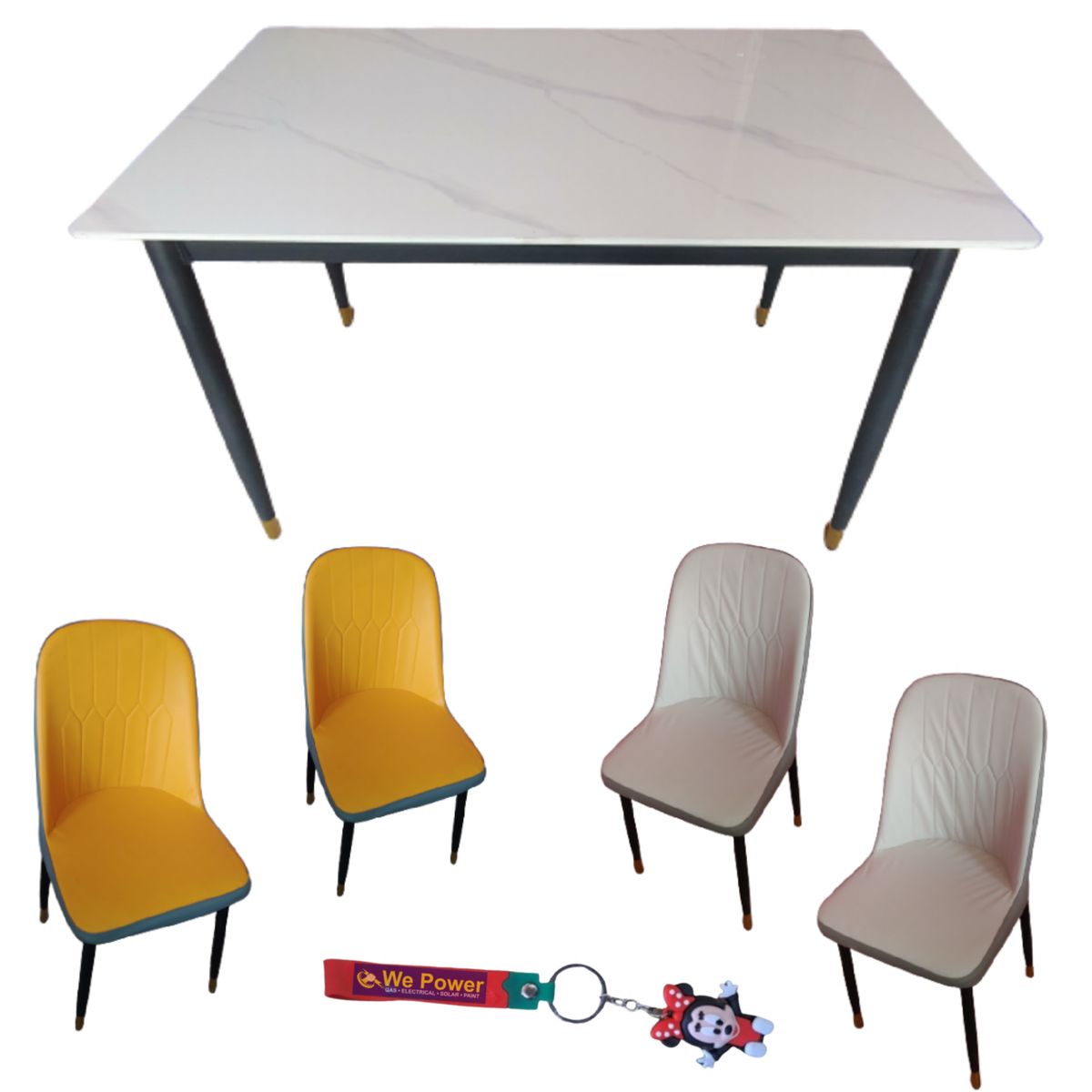 Dining Table White Top Set With Four Chairs And Key Ring Shop Today