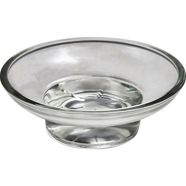 Elegant Glass Soap Dish Round Replacement - Transparent