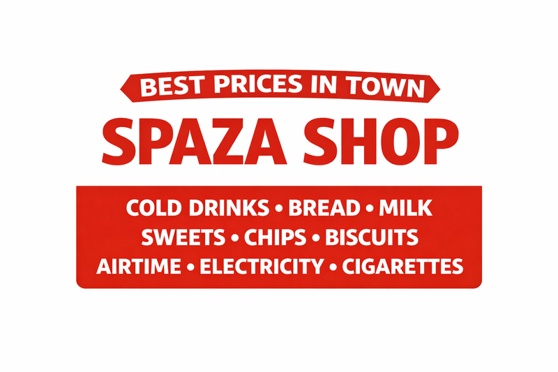 Spaza Shop Sign On Chromadek 70cmx100xcm